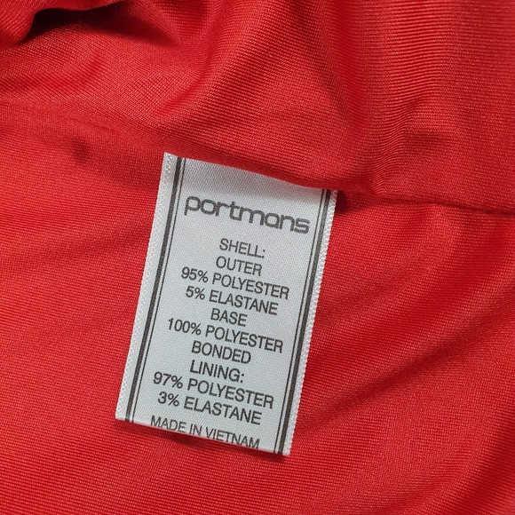 NWOT Portmans red skirt size 12  midi pencil skirt belted office corporate slit - Picture 5 of 6